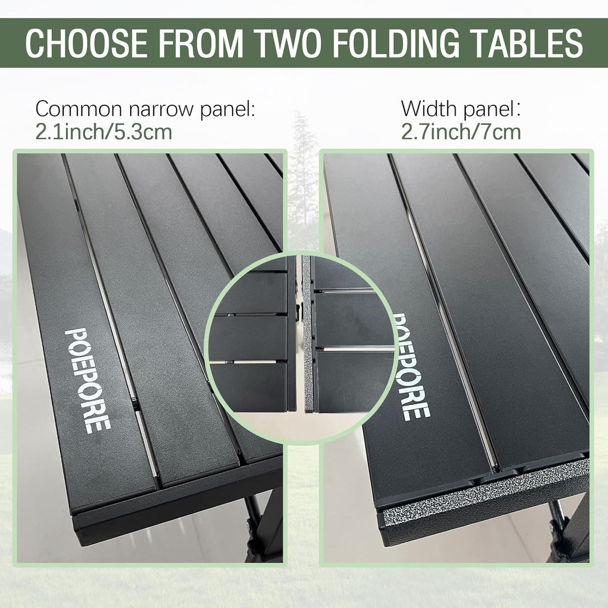 Large Folding Camping Table Aluminum with Storage for 4-6 People 55"X27.5" Roll Up Tall Outdoor Portable Table Lightweight with Carry Bag for Picnic BBQ Backyard Beach