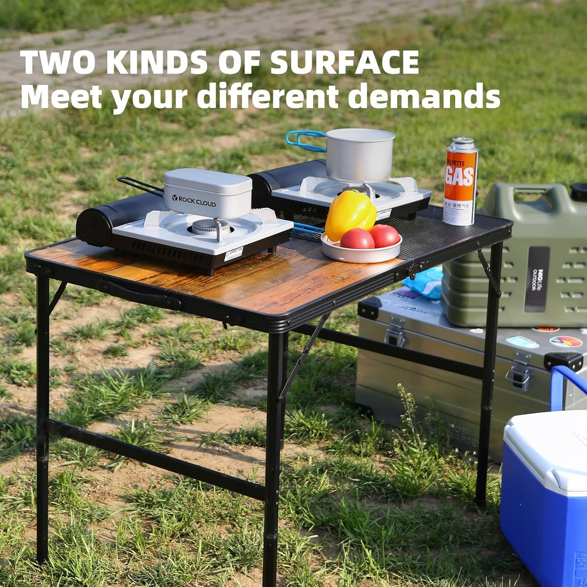 ROCK CLOUD Portable Camping Table Ultralight Aluminum Folding Grill Table Small Camp Table for Beach Hiking Backpacking Outdoor Picnic RV BBQ