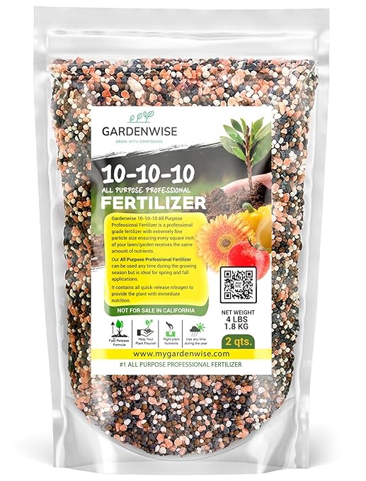 10-10-10 Plant Fertilizer Slow Release ā 10 10 10 All Purpose Granular Garden Fertilizer for Fruit Trees, Evergreens, Vegetables, Arborvitae, Fig Trees, Shrubs, Pines, Oaks, Flowers