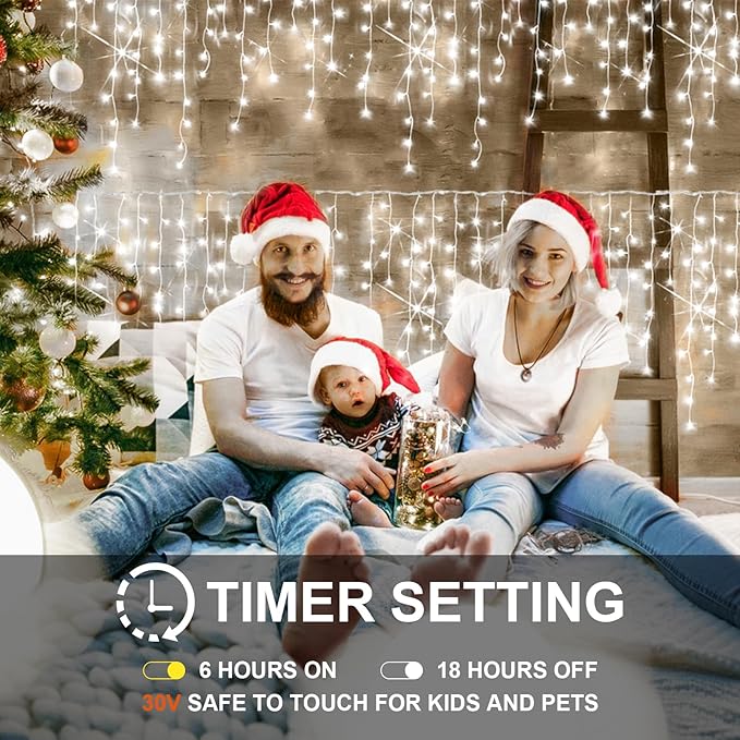 98FT 900LED F8 Upgraded Christmas Lights Decorations Waterproof 8 Modes Christmas Lights Outdoor with Memory and Timer Fairy Lights Plug-in Christmas String Lights for Holiday Party Wedding Home Roof