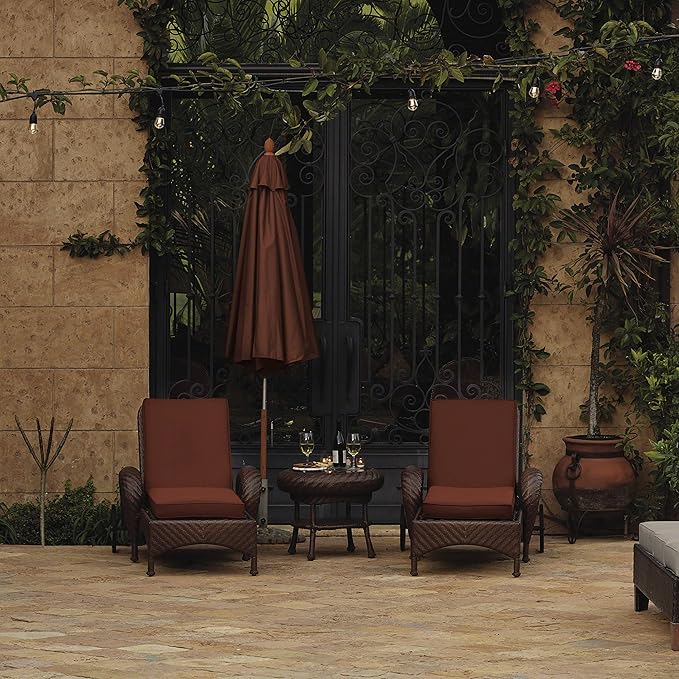 Classic Accessories Montlake Water-Resistant 21 x 22 x 4 Inch Patio Lounge Back Cushion, Heather Henna Red, Outdoor Loveseat Cushions