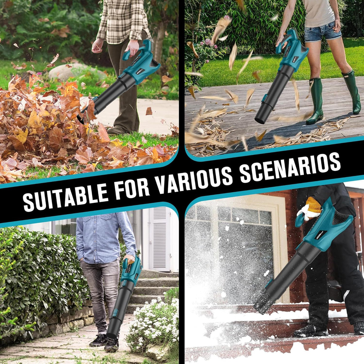 Cordless Leaf Blower Up to 500CFM Compatible with Makita 18V Battery (Tool Only), Electric Leaf Blower Cordless with 5 Speed Modes, Handheld Battery Powered Leaf Blowers for Lawn Care