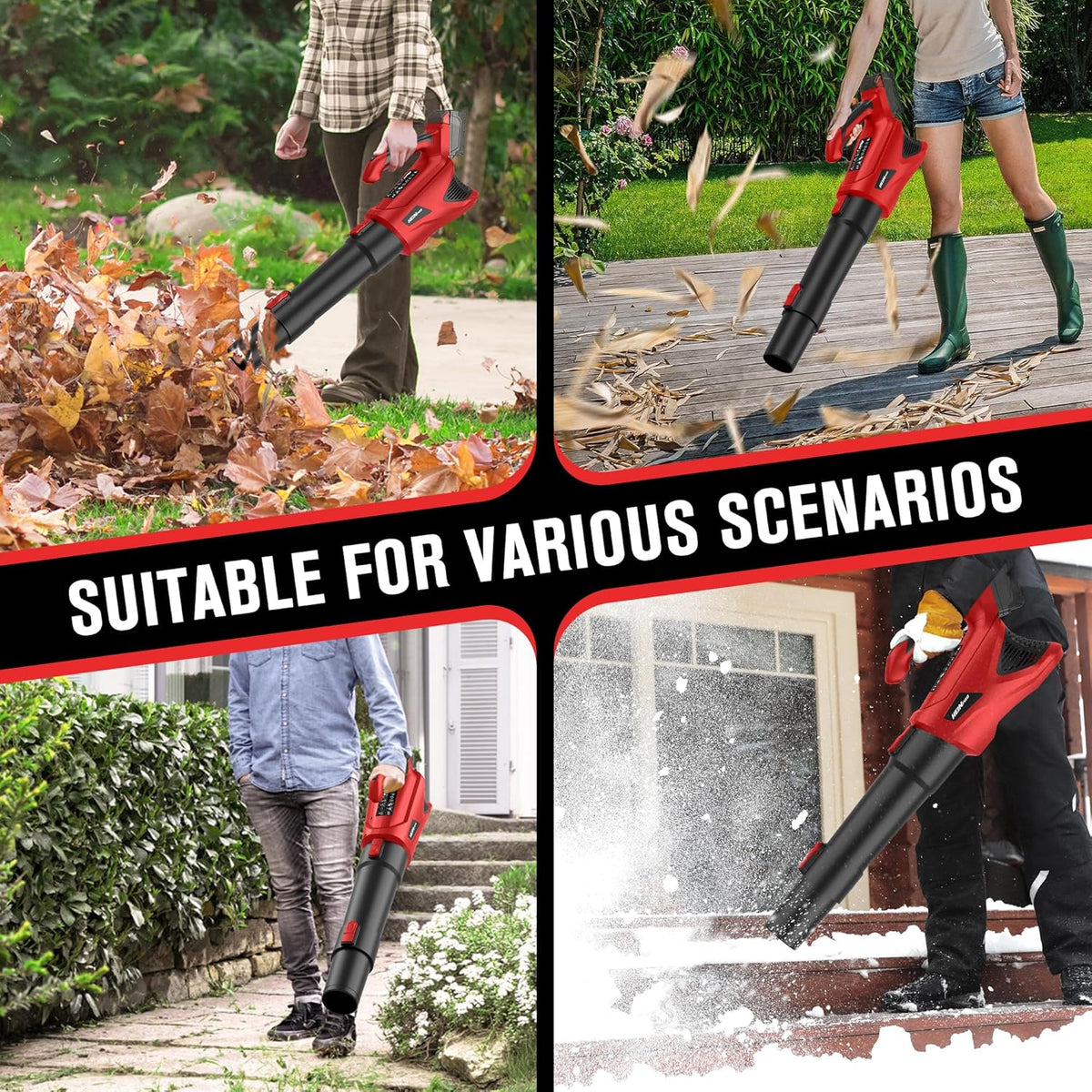 Cordless Leaf Blower Up to 500CFM Compatible with Milwaukee M18 Battery (Tool Only), Electric Leaf Blower Cordless with 5 Speed Modes, Battery Powered Leaf Blowers for Lawn Care, Yard