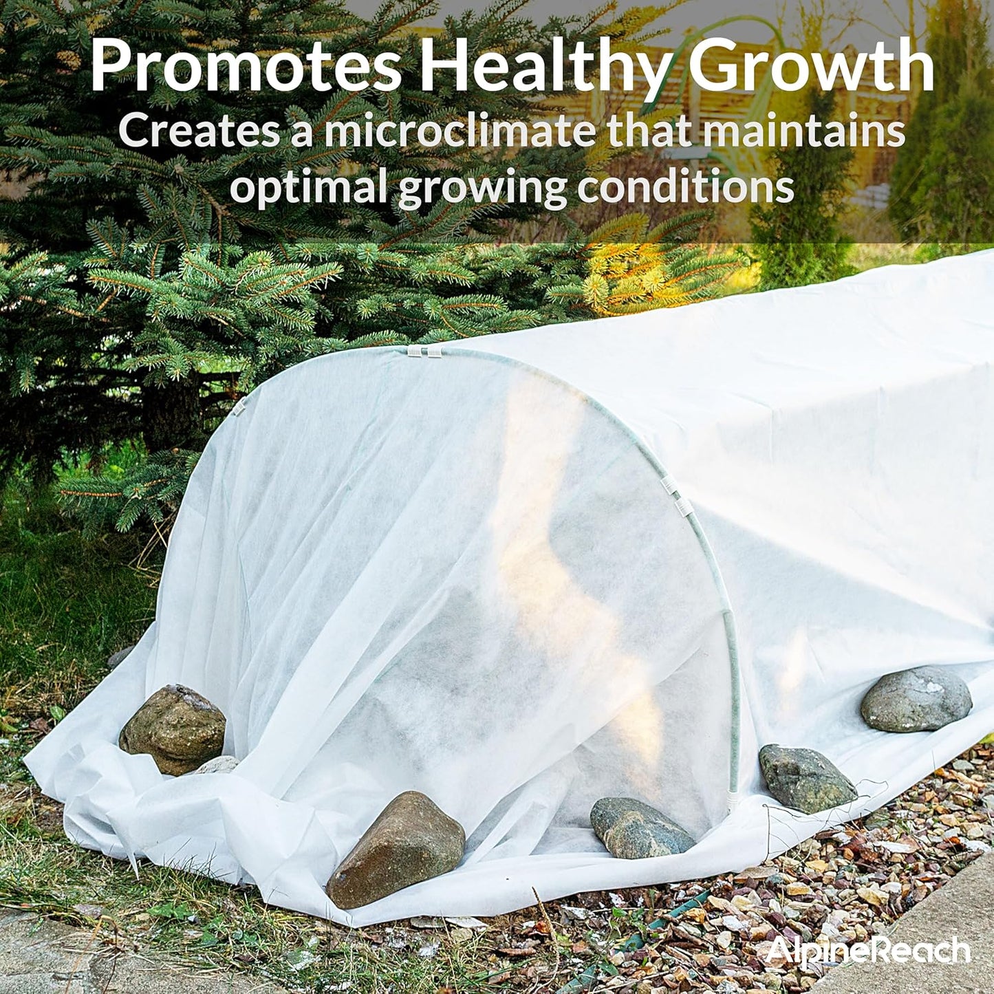 AlpineReach Plant Covers Frost & Sun Protection 10 x 30 ft - Thick 1.2 oz/yd² Freeze Blanket to Low 28 °F Temperatures Floating Row, Garden Fabric Material, Protect in Winter Cold, Gardening Down