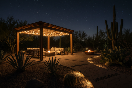 How to Design a Desert Night Garden with Solar and Plug-In Lighting