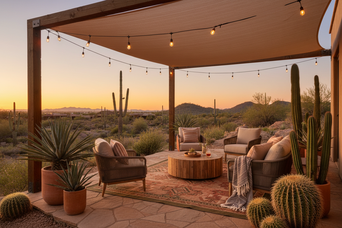 How to Build the Perfect Desert Patio: Combining Shade Cloth and Outdoor Lighting for Year-Round Comfort