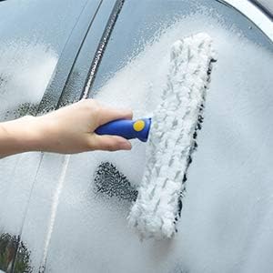 ITTAHO Window Washing Kit with Extension Pole, 10" Squeegee & 11" Microfiber Scrubber Combi with Stainless Steel Pole, Window Cleaner for Car, Sliding Door,Shower Glass Door-Swivel Style-2 Pads