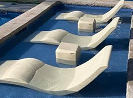 Aqua Outdoors - in-Pool Chaise Lounger - Inside Pool & Sun Shelf Lounge Chair - Designed for Water Depths Up to 9” - Compatible with All Types - Poolside & Sun Deck Tanning - White Granite