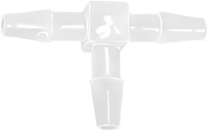 3/16" Tee Fitting Equal Barb 3 Way Hose Barb Fitting，Splicer Joint Mender Adapter Union Fitting for Fuel Gas Liquid Air (Pack of 5)