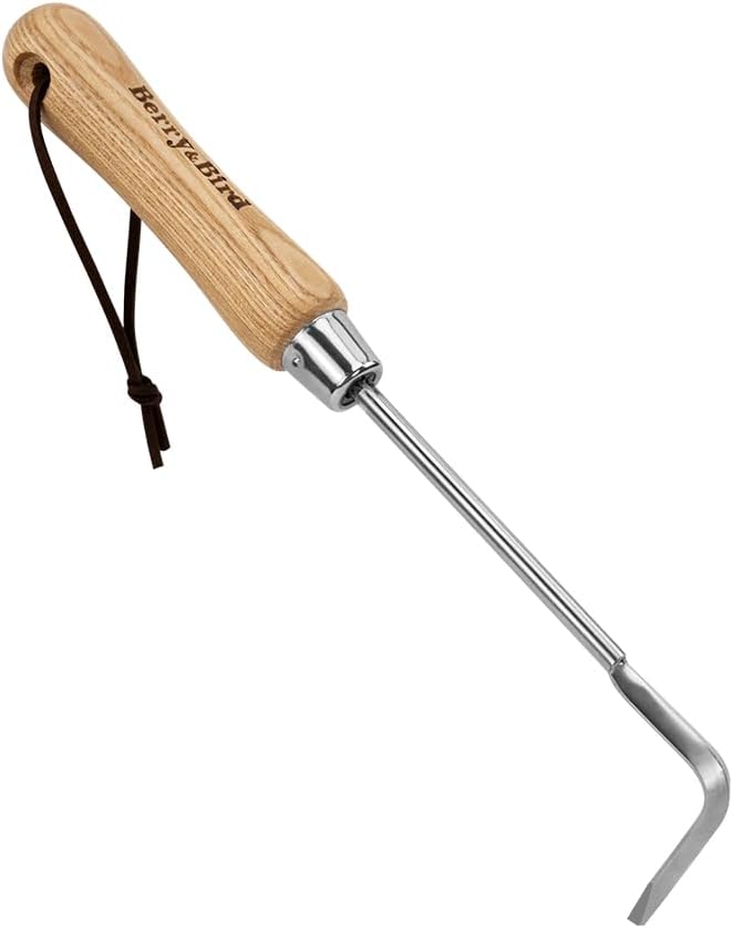 Berry&Bird Garden Hook Weeder, L-Shape Single Claw Hook Crack Weeder for Crevice Weeding and Soil Loosening, Garden Digging Cultivator Weed Remover Tool for Garden Patio Lawn Yard Moss Terrace Paving