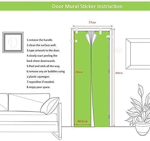 3D Door Stickers - Stairs - Door Wallpaper - Self-Adhesive - Removable - PVC - Waterproof - Matt Finish - Modern - White - 31.5" x 78.7"