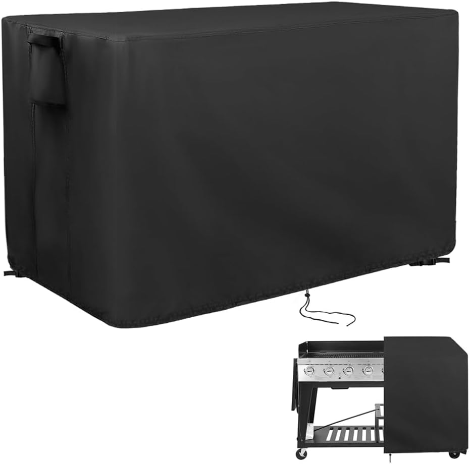 Flat Top Grill Cover Waterproof for Royal Gourmet 8-Burner Gas Grill with Side Tables Down, Weatherproof Cover for Protecting BBQ Grill/Propane Griddle/Outdoor Grill
