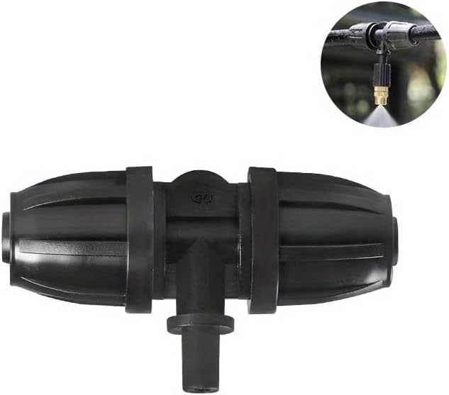 10PCS 5/16 Inch Irrigation Fittings For (5/16" ID X0.43-0.47" OD) Tubing- 1/4 inch Irrigation Tubing, Anti-Drop Locked Barbed Reducing Tee For Drip Hose (BLACK)