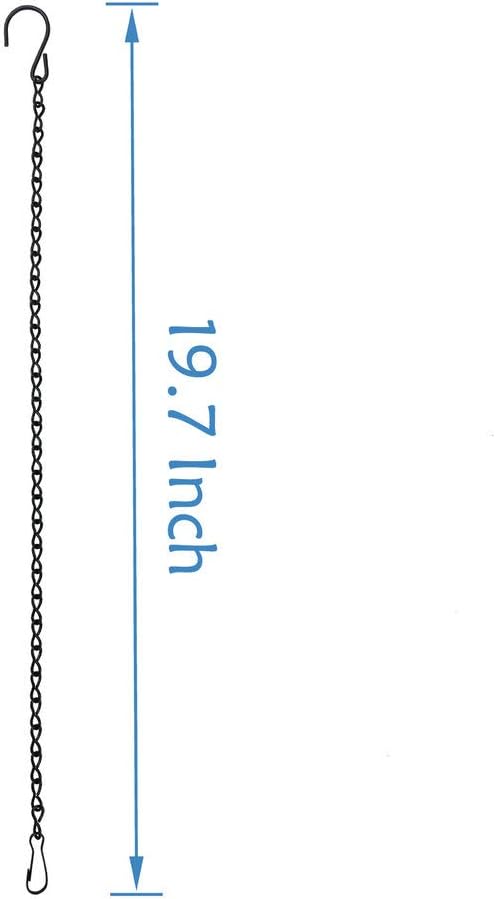 6 Pack 19.7Inches Black Hanging Chains, Garden Plant Hangers, for Bird Feeders, Billboards, Chalkboards, Planters, Lanterns, Wind Chimes and Decorative Ornaments