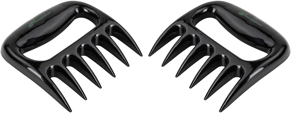 Restaurantware Met Lux 4.5 x 4.1 Inch Meat Claws 2 Meat Shredders - Sharp Blades With Handle Black Plastic Bear Claws Durable For Shredding Pork Chicken or Turkey