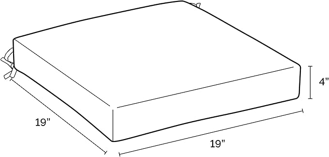 Arden Selections Outdoor Seat Cushion, 19 x 19, Rain-Proof, Fade Resistant 19 x 19, Sapphire Blue Leala (Pack of 4)