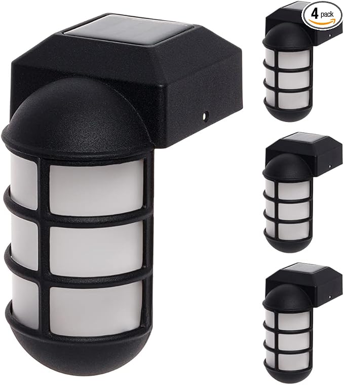 GreenLighting Marina Solar Post Cap Lights Fits 4x4 Nominal Wood Outdoor Solar Powered Post Cap Light, Fence Post, Landscaping, Deck, Garden- Bright LED, Waterproof Nautical Lighting Black 4 Pack