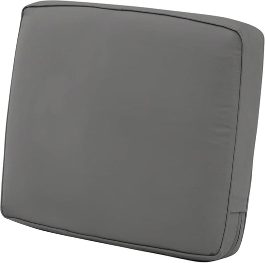 Classic Accessories Montlake Patio Furniture Cushion, 21"W x 22"H x 4"Thick, Light Charcoal