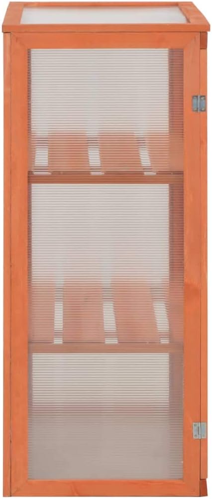 Wooden Portable Greenhouse with 2 Shelves and 2 Doors, Garden Mini Greenhouse Cabinet for Outdoor Indoor Use 29.5"x18.5"x42.9"