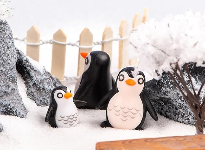 Bbiamsleep 25 Pcs Miniature Penguin Figurines Mini Penguin Figurines Resin Penguin Mini Penguin for Fairy Garden Micro Landscape Winter Christmas Decor