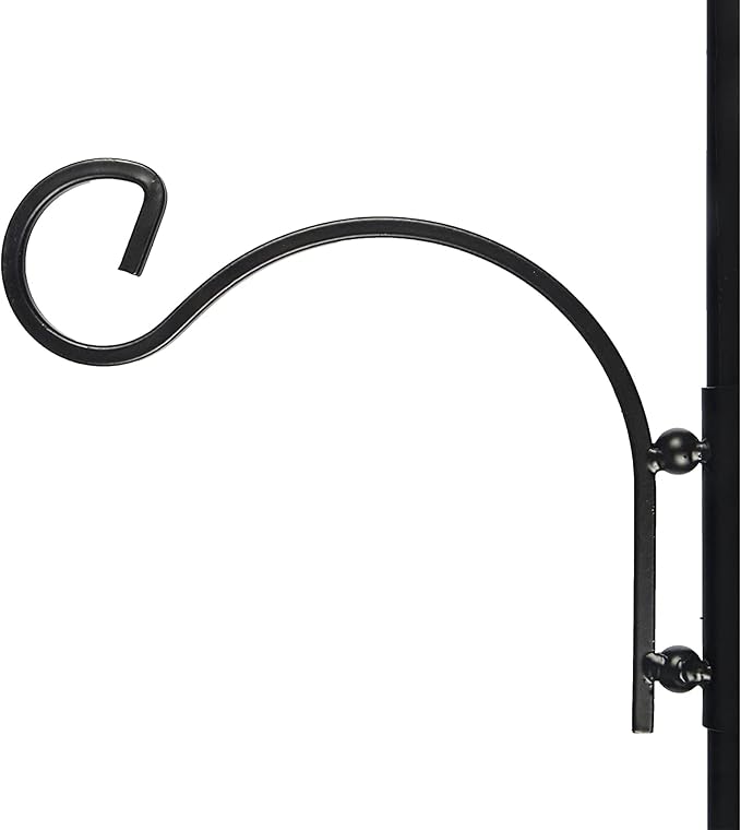 Ashman Deluxe Bird Feeding Station (1 Pack) Bird Feeders for Outside - Multi Feeder Pole Stand Kit with 4 Hangers, Bird Bath and 3 Prong Base for Attracting Wild Birds - 22 Inch Wide x 92 Inch Tall.