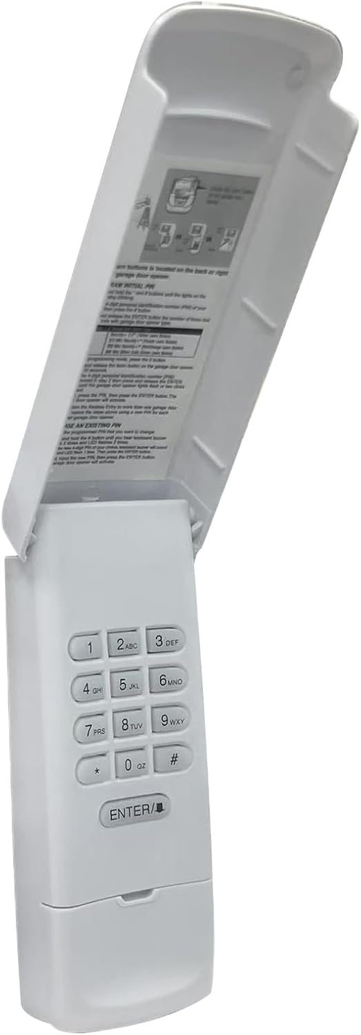 Garage Door Opener Keypad Compatible with Liftmaster Chamberlain Craftsman Garage Door Opener with Produced Since 1993 Purple,Red,Orange,Green,Yellow Learn Button 315/390 MHZ - White