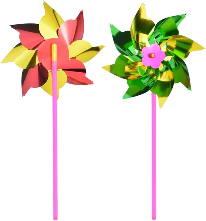 50pcs Plastic Rainbow Pinwheel,Windmill Party Pinwheels DIY Pinwheels Set for Kids Toy Garden Lawn Party Decor (50)