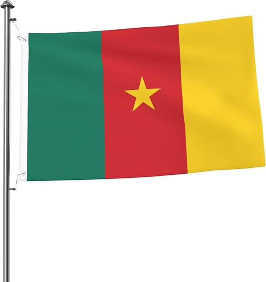 Cameroon Cameroonian Flag Garden Yard House 2x3 ft Flags Double Sided Print Banner Indoor Outdoor Party Home Decorations for Boat Dorm House Balcony