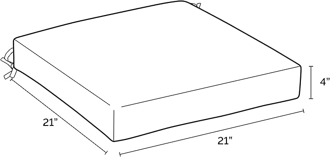 Arden Seat Cushion, 21 x 21, Rain-Proof, Fade Resistant, Cushion for Patio Dining, Adirondack, and Outdoor Chairs Neutral Aurora Damask