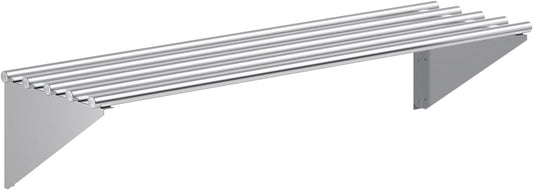 AmGood 14 in. x 48 in. NSF Stainless Steel Tubular Wall Shelf | Heavy-Duty Metal Shelving for Appliances & Equipment | Ideal for Kitchen, Restaurant, Garage, Laundry, Utility Room