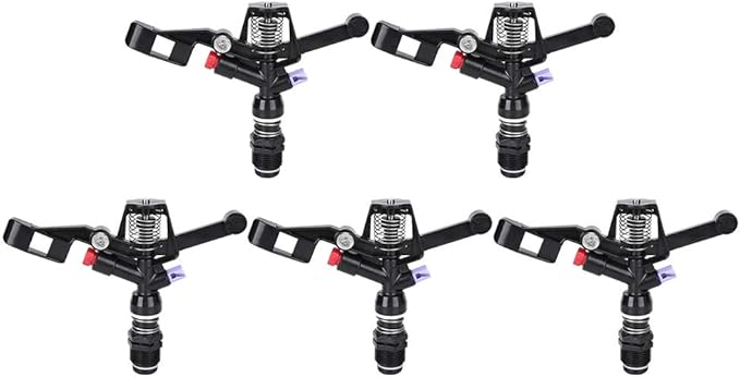 5PCS Garden Impulse Sprinkler Impact Sprinkler for Watering Irrigation, 3/4in DN20 Male Thread