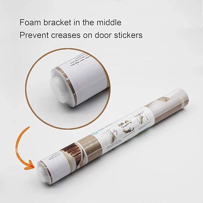 3D Door Stickers - Stairs - Door Wallpaper - Self-Adhesive - Removable - PVC - Waterproof - Matt Finish - Modern - White - 31.5" x 78.7"