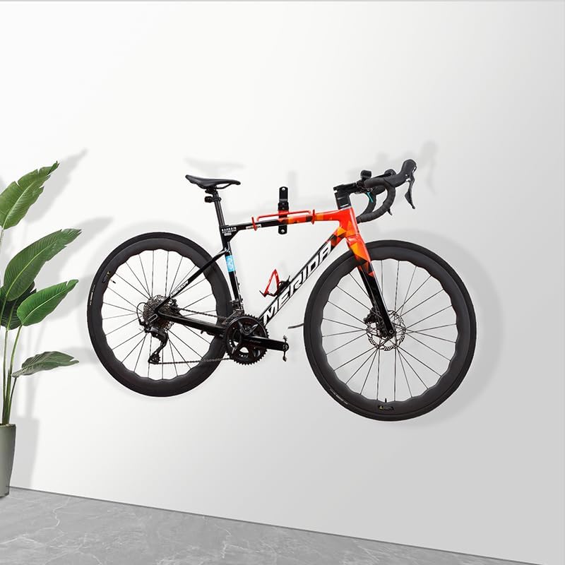 Wall Mount Bike Rack,Bike Hanger Horizontal,Bicycle Holder Heavy Duty,Garage Bike Storage,Garage Organization Bicycle Hook with Rubber,Foldable and Adjustable Angle(2 pack)