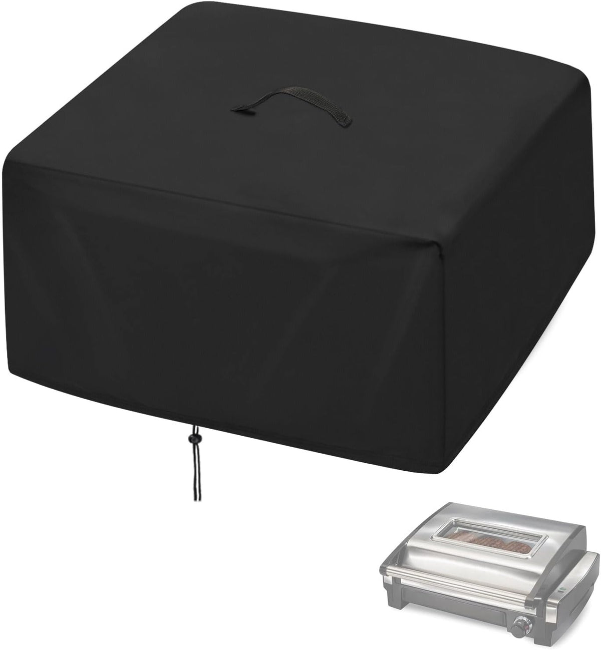 Indoor Grill Cover for Hamilton Beach 12.5x17x7in Electric Grill, Dust-Proof, Portable - Black