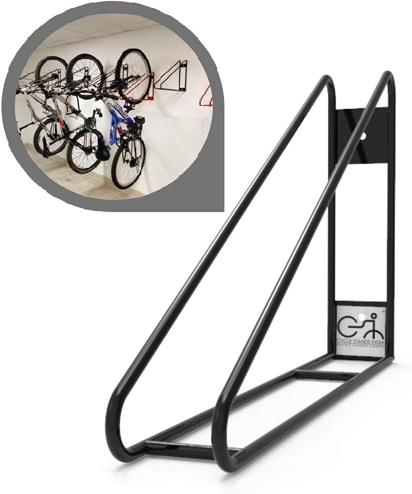 Bike Wall Mount Vertical Hanger for Home Space Saving Bike Rack Storage Mount for Garage or Home, Bicycle Holder for Mountain Bikes Road Bikes Holds up to 77lbs, Black,Pack of 1