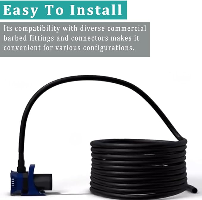 Black Vinyl Tubing 1/4” ID × 3/8” OD - 100 Feet PVC Flexible Plastic Tube Hybrid Hose, Transfer Water Air Oil for Pond Fountain Garden, Non-toxic and BPA free