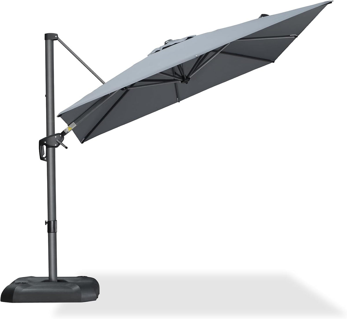 PURPLE LEAF 8 Feet Patio Umbrella Outdoor Cantilever Square Umbrella Aluminum Offset Umbrella with 360-degree Rotation for Garden Deck Pool Patio, Light Grey