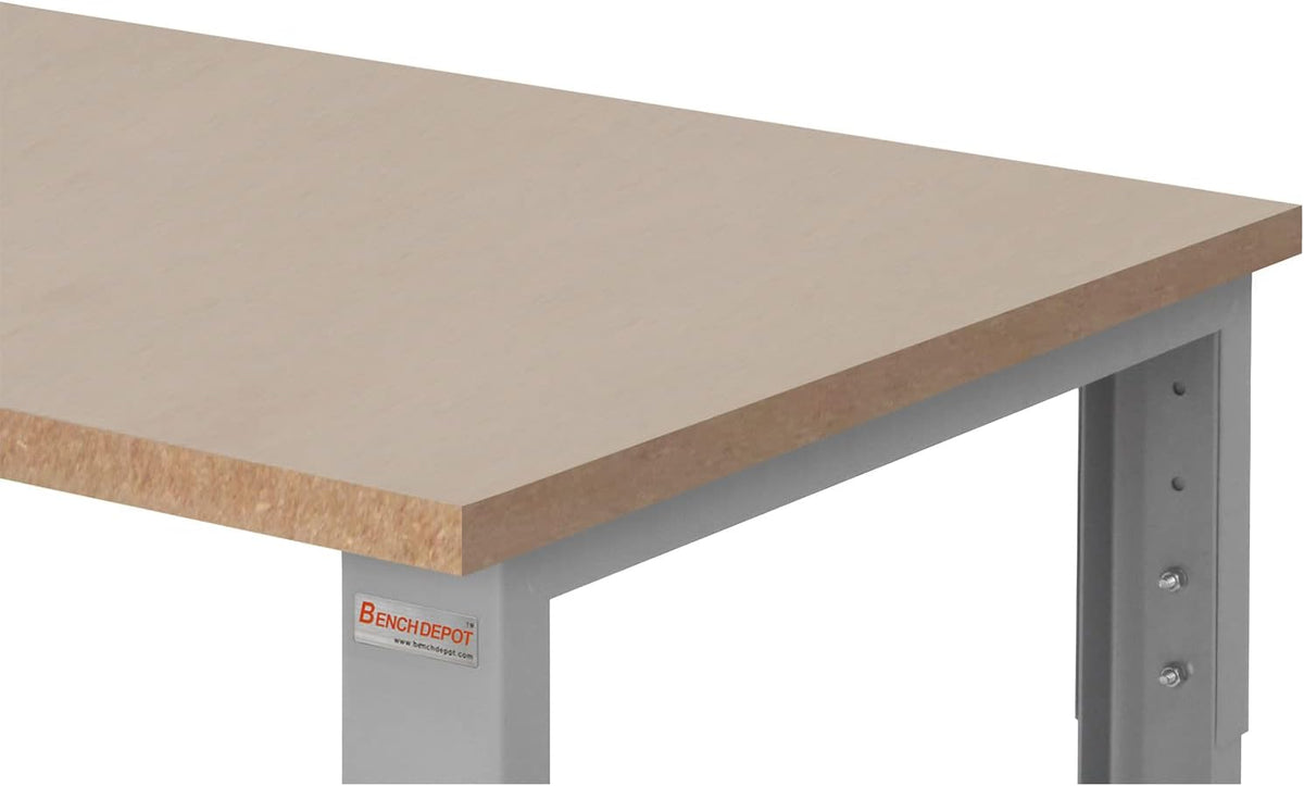 Table & Workbench: 1" Thick Particle Board Top, Height Adjustable Bench - 30" D x 48" L x 30" - 36" H - by BenchPro