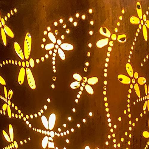 2 Pack Dragonfly Solar Lantern Lights Outdoor Decor, Hanging Metal Decorations Waterproof with LED Light, Landscape Lights for Garden Patio Yard Lawn Backyard Front Porch Gifts for Mom Grandma