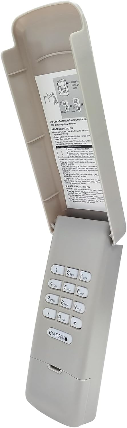 Garage Door Opener Keypad Replacement for Liftmaster Chamberlain Craftsman Garage Door Opener Keypad Wireless Keyless Entry with 315/390 MHZ Learn Button Since 1993