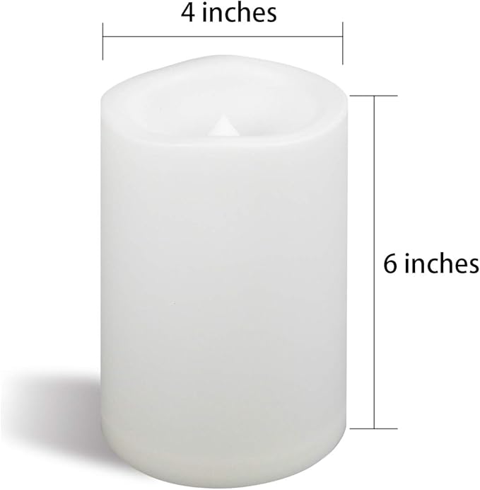CANDLE CHOICE Waterproof Outdoor Flameless Candles with Remote Timer Large Realistic Flickering Battery Operated Electric LED Pillars Garden Patio Christmas Wedding Decorations 4”x6” 2 Pack