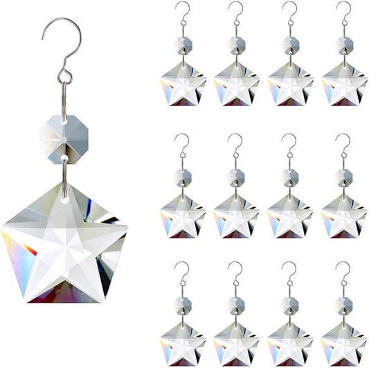 12pcs Crystal Suncatchers, Hanging Crystals Chandelier Prisms for Windows, Rainbow Maker Home Decoration