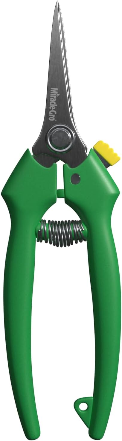 Miracle-Gro Straight Tip Floral Shears - Lightweight Gardening Scissors - Hand Pruner Pruning Shear for Flowers, Herbs, Roses and Indoor Plants