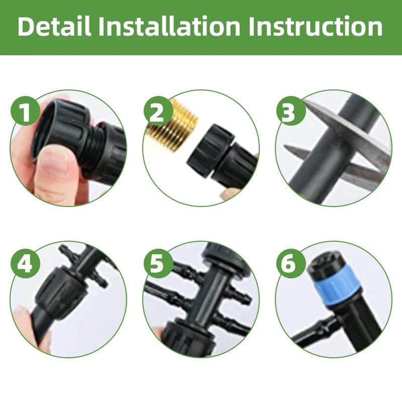 236FT Quick Connect Drip Irrigation Kit, Garden Watering System DIY Automatic Irrigation Equipment Kit for Lawn Raised Bed Greenhouse Plant Watering with 1/4'' Tubing, Drip Emitter, Connector