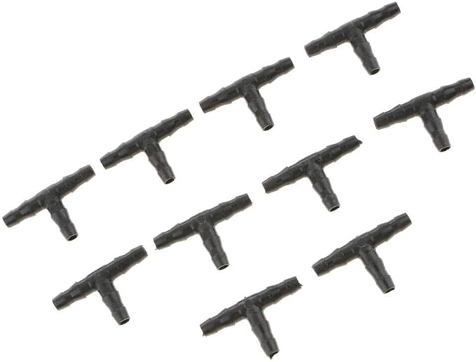 10PCS Micro Drip Irrigation System Dripper Tee Pipe Barb Hose Watering Garden