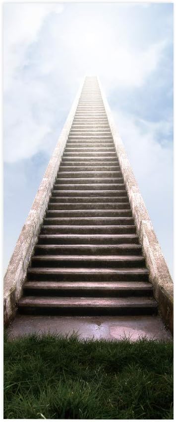 3D Door Stickers Murals - Peel & Stick - Stairs & Wall - Self-Adhesive Decals - Removable PVC Waterproof Door Poster - Bedroom & Living Room - 37.4" x 84.6"