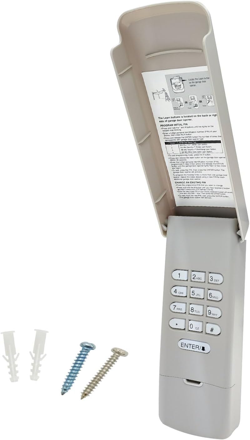 Garage Door Opener Keypad for Liftmaster Chamberlain Craftsman Garage Door Opener, Replace Wireless Keypad 877MAX Keyless Entry with 315/390 MHZ Learn Button Produced Since 1993