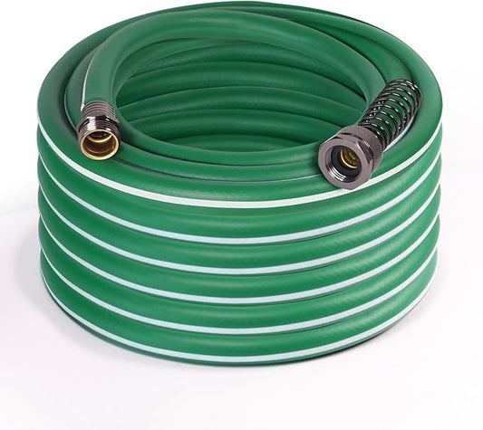 Heavy Duty Garden Hose 50 ft – Outdoor Hybird Water Hose with Solid Fitting - Flexible, Kinkless, Lightweight Garden Hose for Lawn Watering, Car Washing - Burst 500 Psi (50 ft)