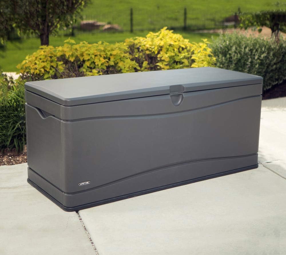 LIFETIME 60298 Heavy Duty Outdoor Storage Deck Box, 130 Gallon, Gray