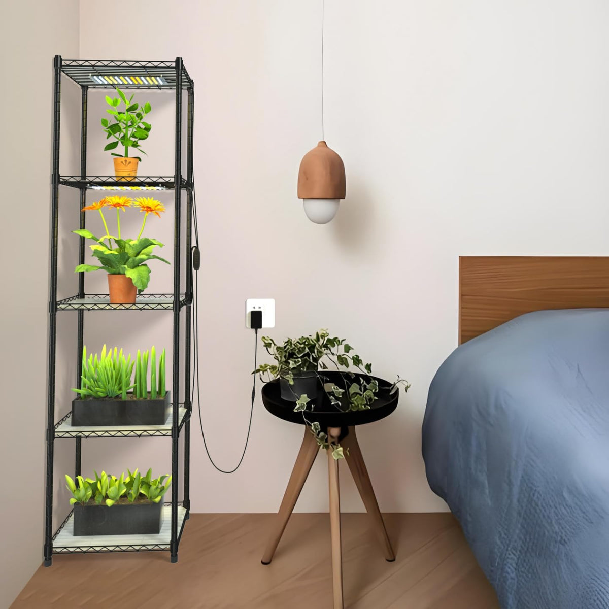 Indoor Greenhouse Plant Growing Kit with Built-in Full Spectrum Grow Light for Lighted Plant Rack for Home, Corner, Patio.